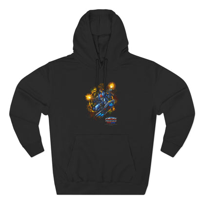 CHINSTRAP Battlefront — Sci‑Fi Mecha Graphic Fleece Pullover