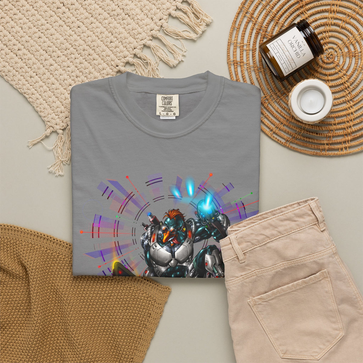 FROSTBYTE Purple haze Graphic T-Shirt — Futuristic Mecha Skateboard Tee
