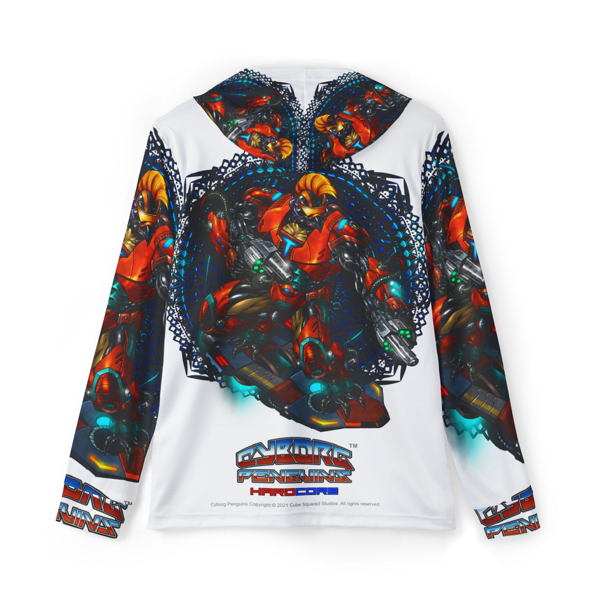 TIDALWAVE Athletic Hoodie — Abstract Red & Teal Graphic Warmup Pullover