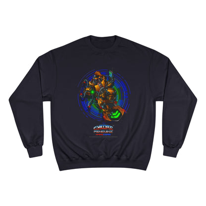 IQ Champion Sweatshirt — Retro Robot Gamer Graphic Crewneck for Sci‑Fi & Gaming Fans