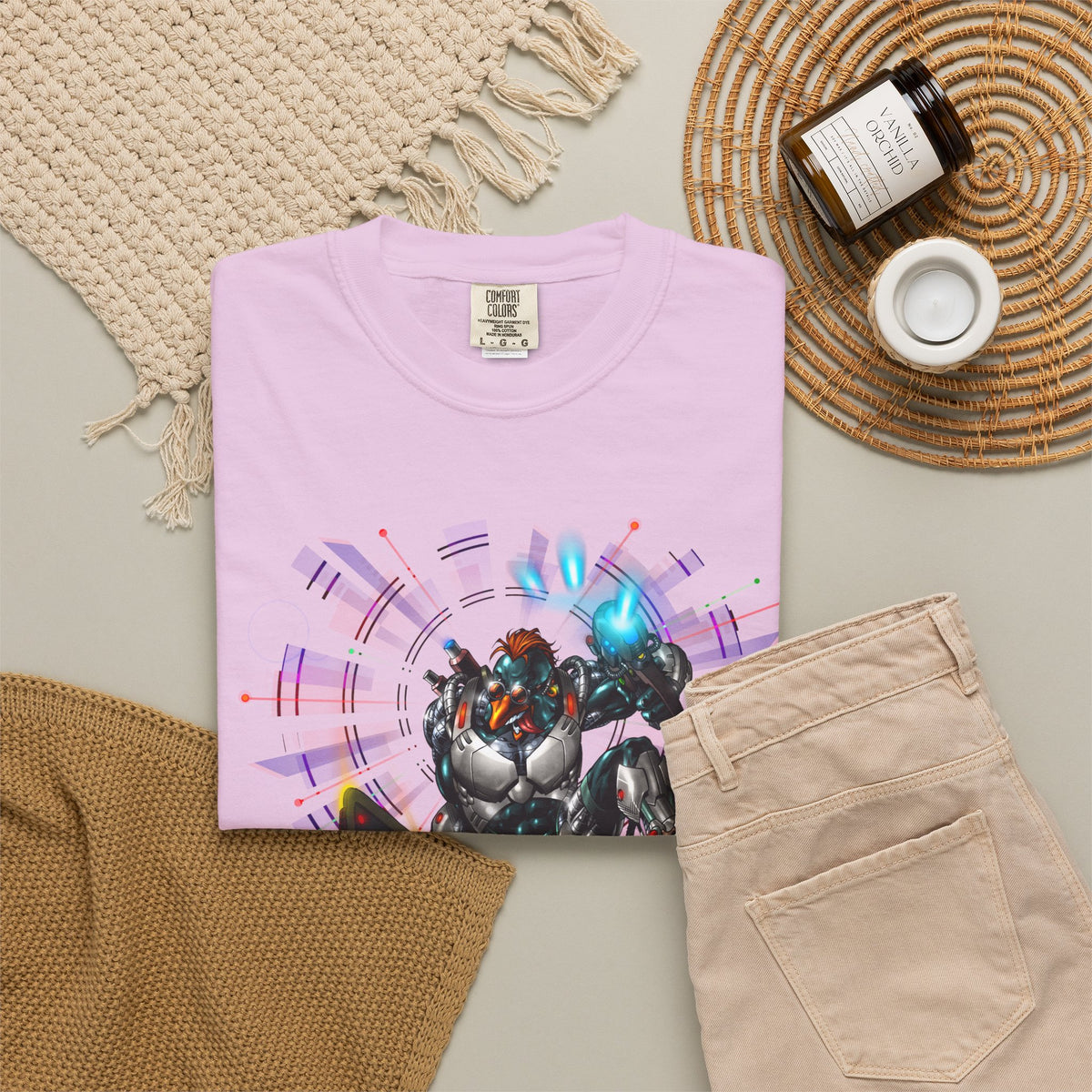 FROSTBYTE Purple haze Graphic T-Shirt — Futuristic Mecha Skateboard Tee