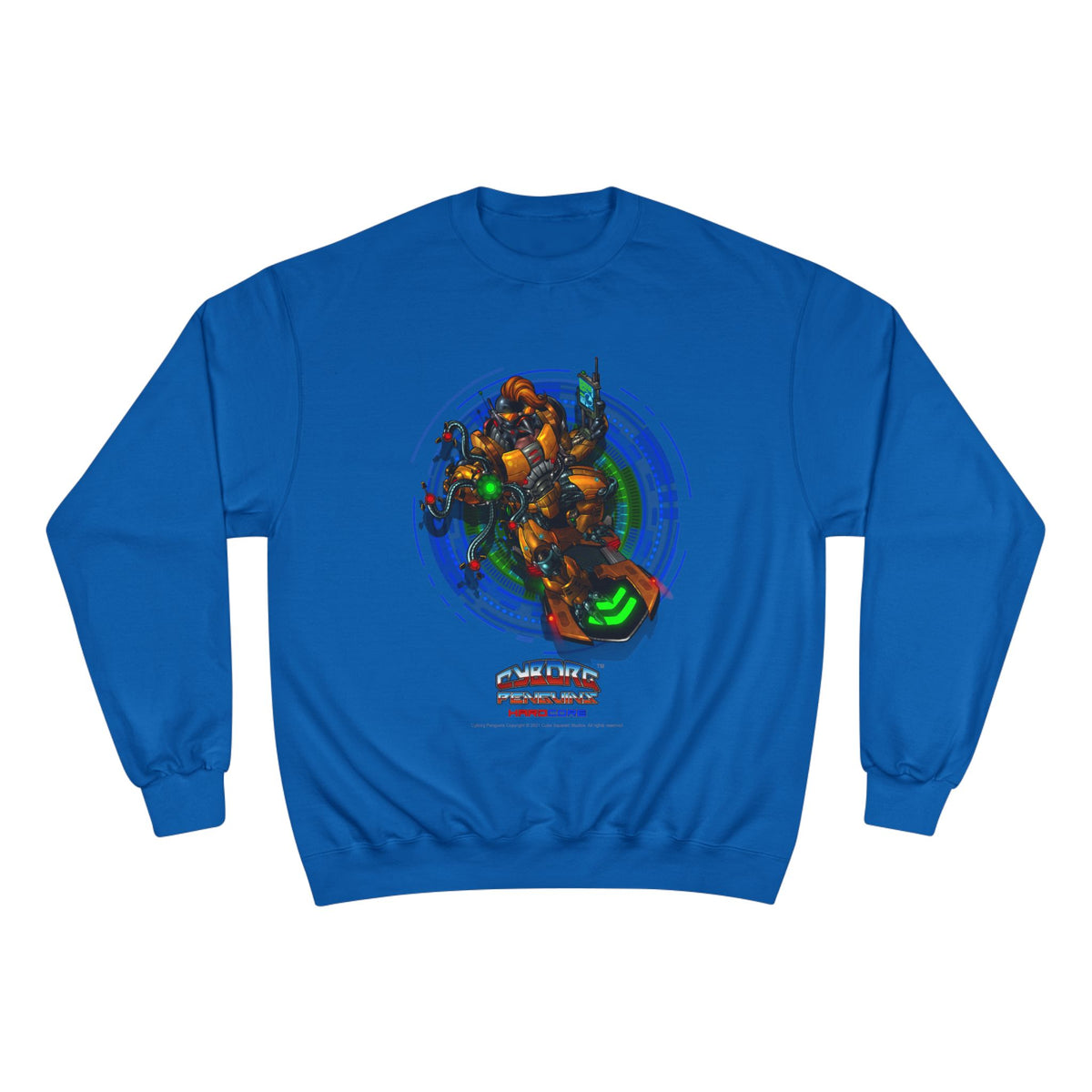 IQ Champion Sweatshirt — Retro Robot Gamer Graphic Crewneck for Sci‑Fi & Gaming Fans