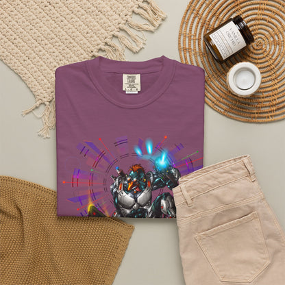 FROSTBYTE Purple haze Graphic T-Shirt — Futuristic Mecha Skateboard Tee
